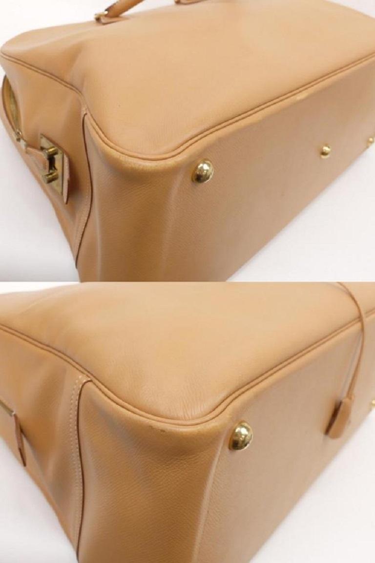 Hermès Duffle Bag Gold Samplon Travel Boston 236797 Brown Leather Satchel For Sale 2