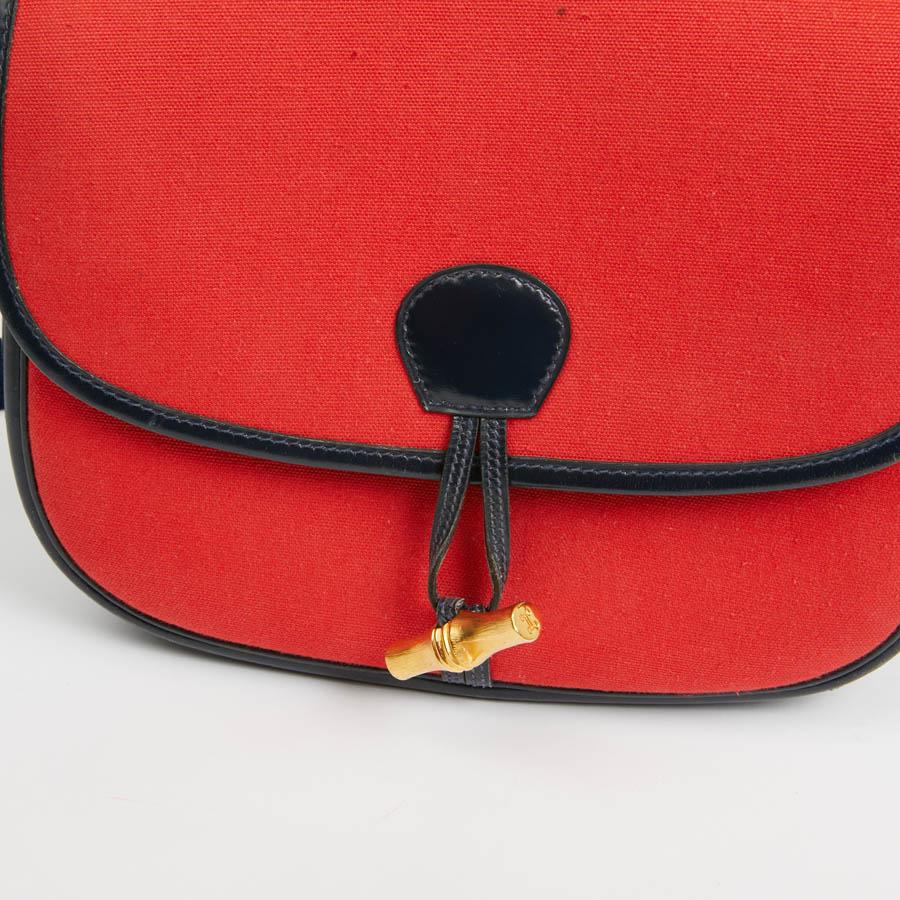HERMES Duffle Bamboo Red And Blue Bag 5