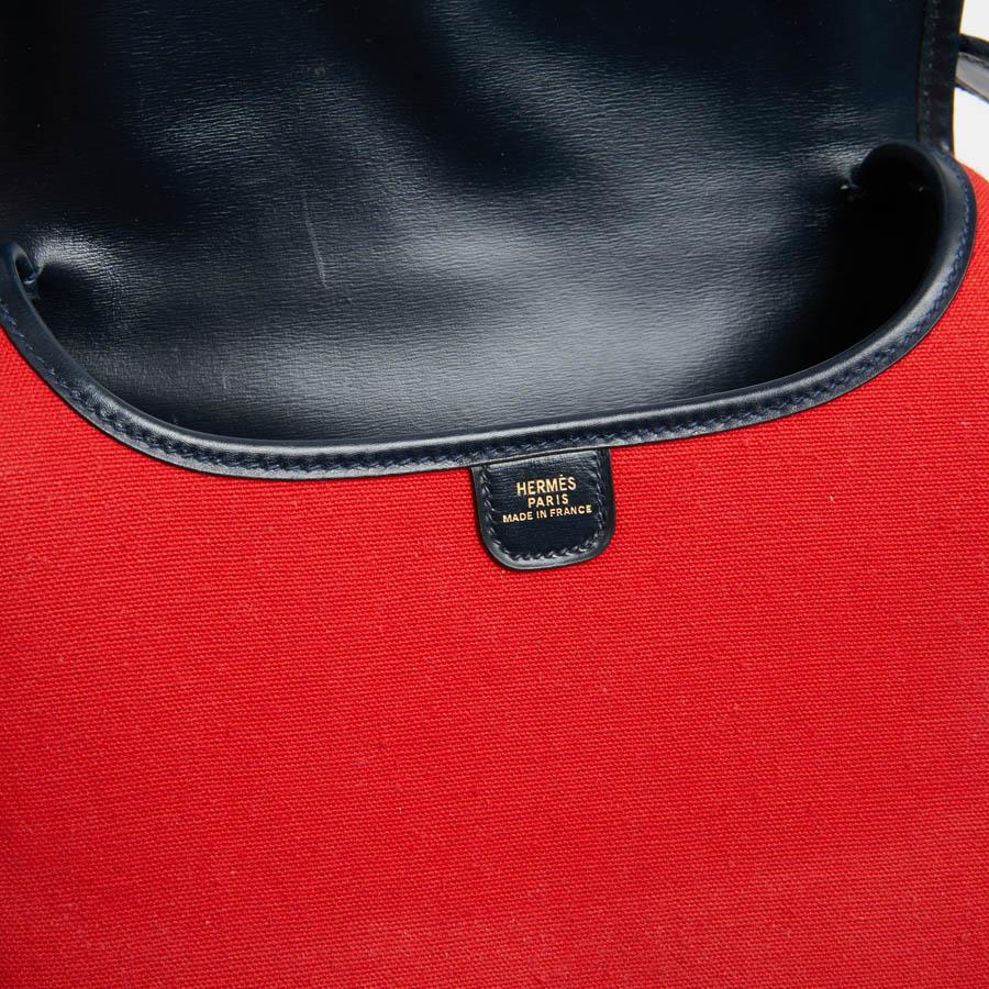 HERMES Duffle Bamboo Red And Blue Bag 7