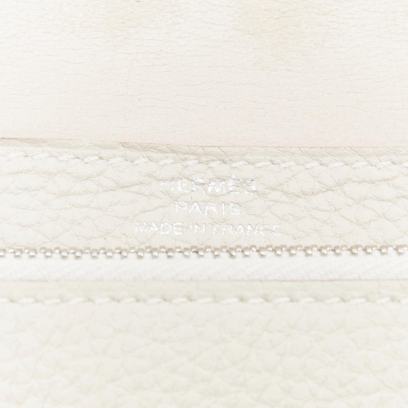 HERMES Dugon Duo crema in pelle togo SHW portamonete con passante in vendita 3
