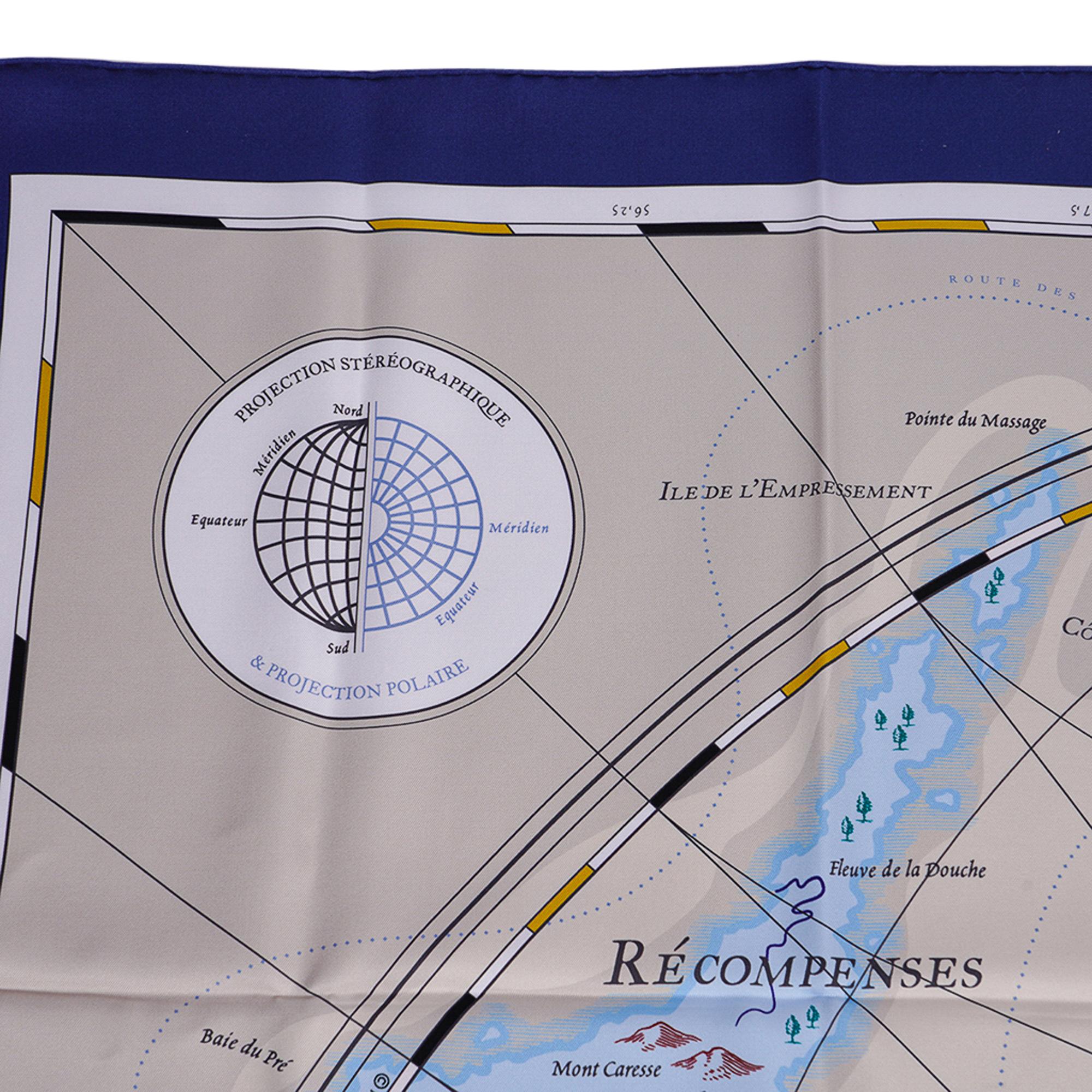 Hermes D'un Monde Planisphere Equestre Silk Scarf 140 cm New w/Box For Sale 6