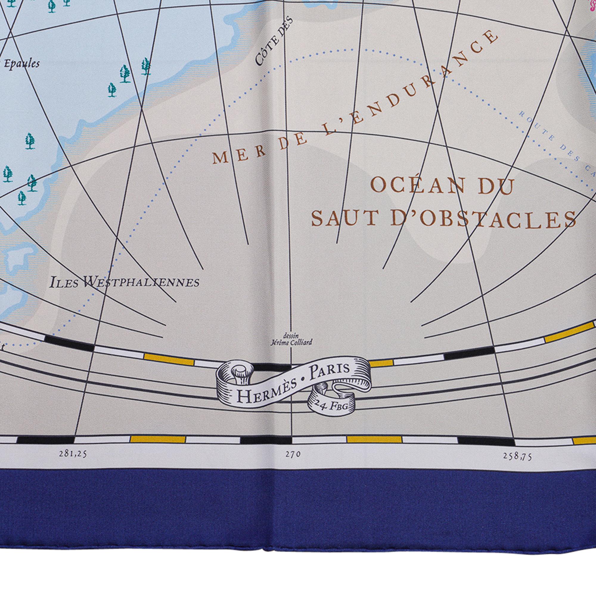 Hermes D'un Monde Planisphere Equestre Silk Scarf 140 cm New w/Box For Sale  at 1stDibs