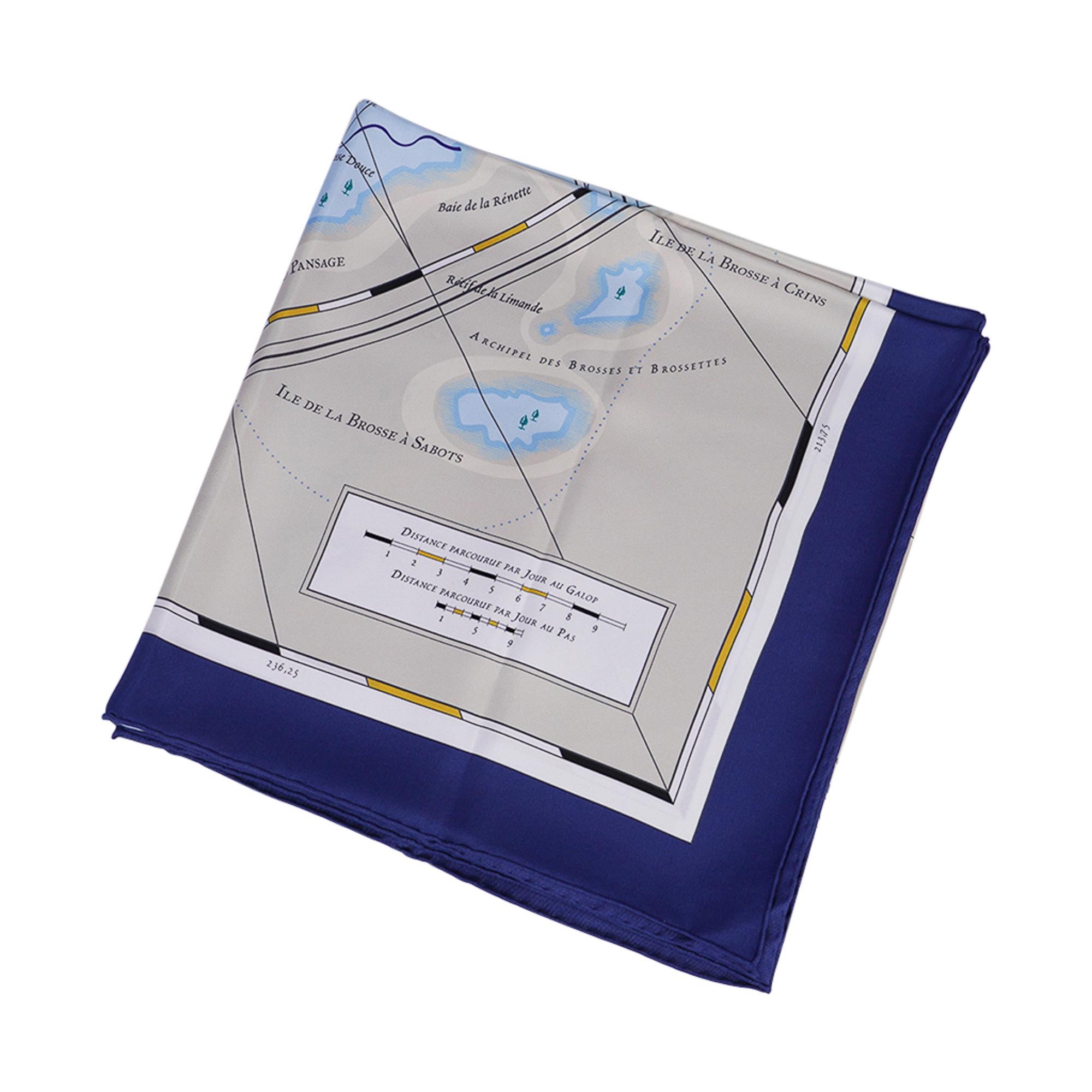 Écharpe en soie 140 cm Hermès D'un Monde Planisphere Equestre, neuve avec boîte en vente 1