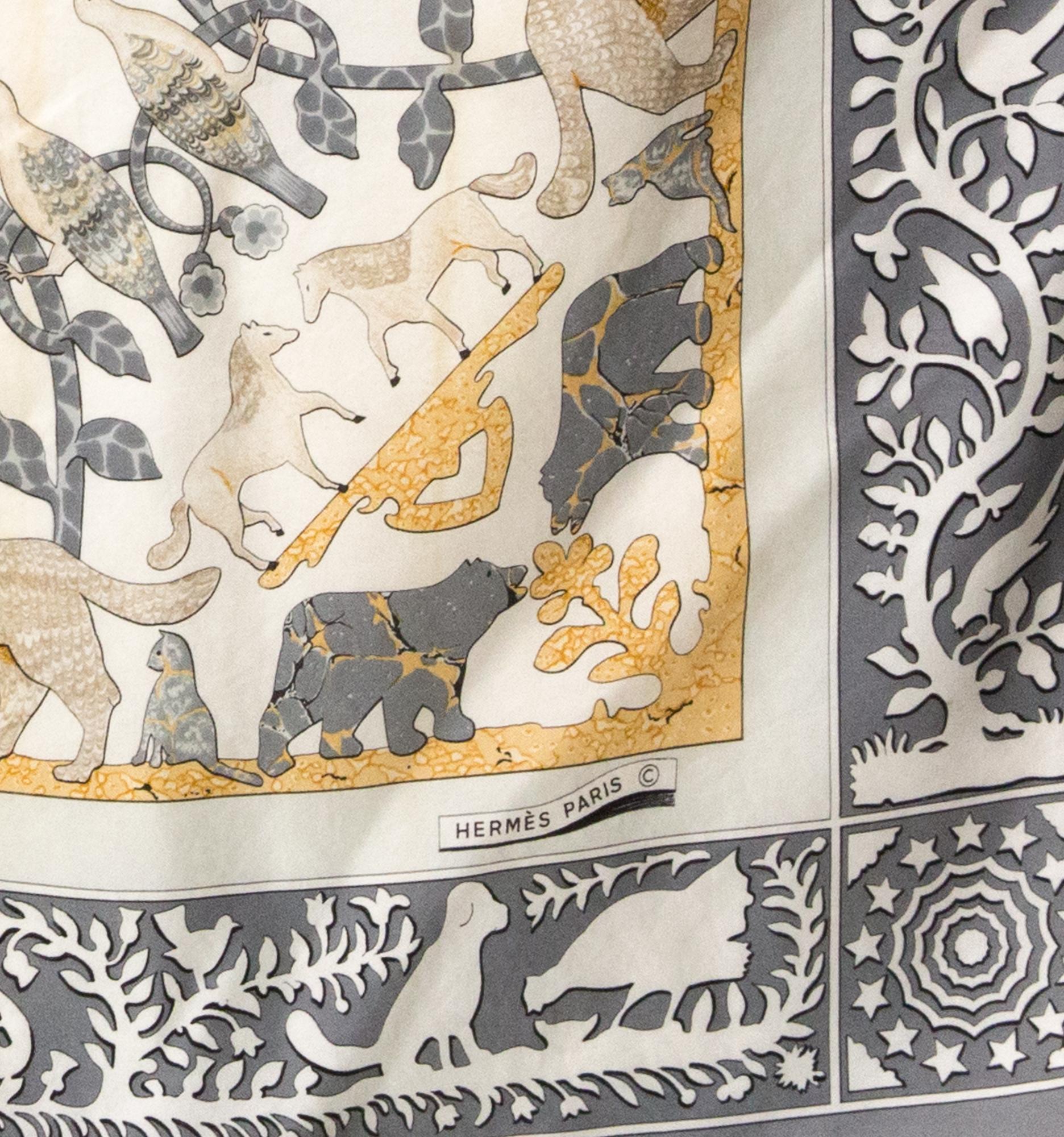 Hermes Early America by F.de la Perriere Silk Scarf 1