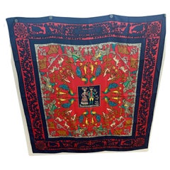 Hermes "Early America" Silk Scarf 35"x35"