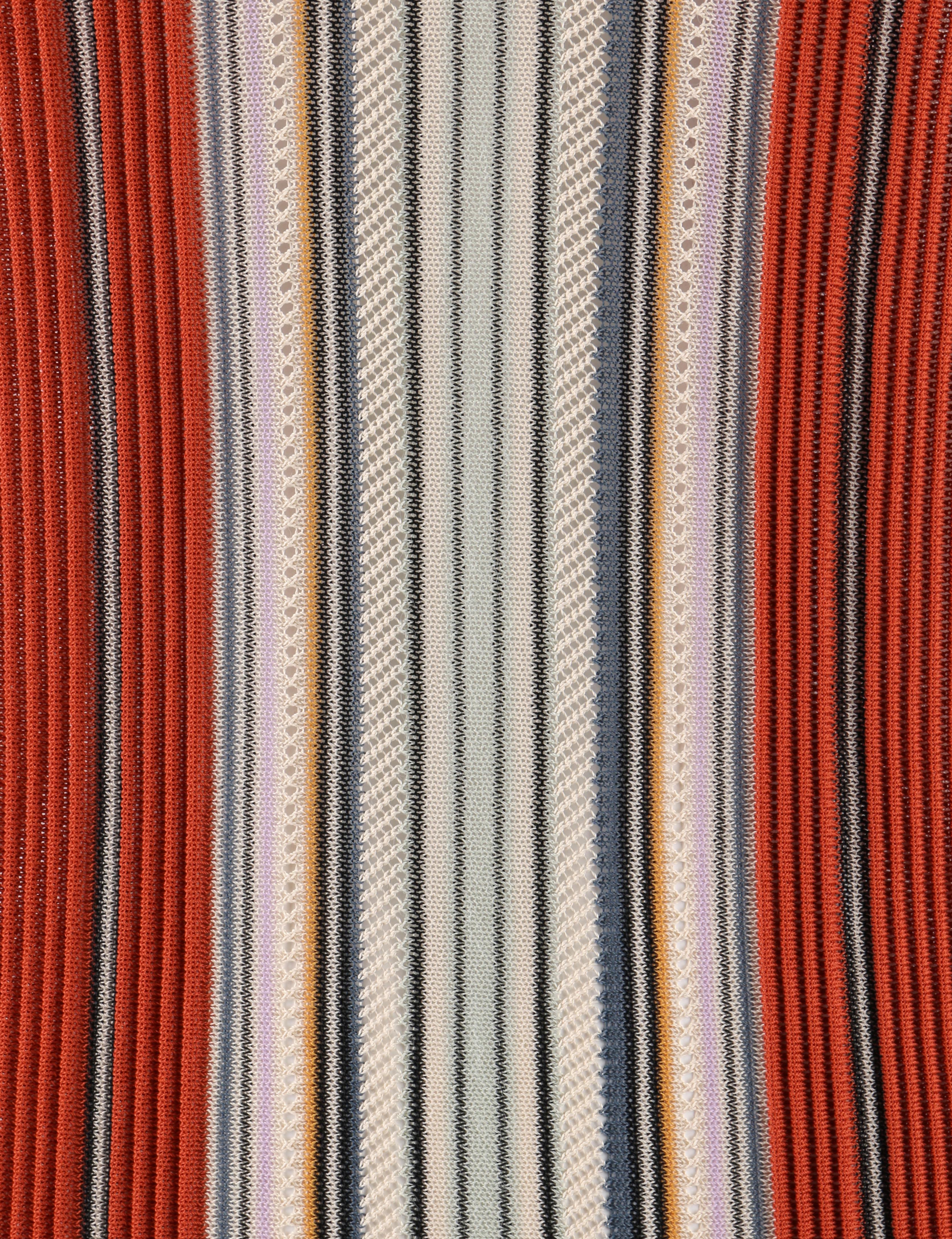 HERMES Early c.2000’s Multi-color Vertical Stripe Boat Neck 3/4 Sleeve Top 1