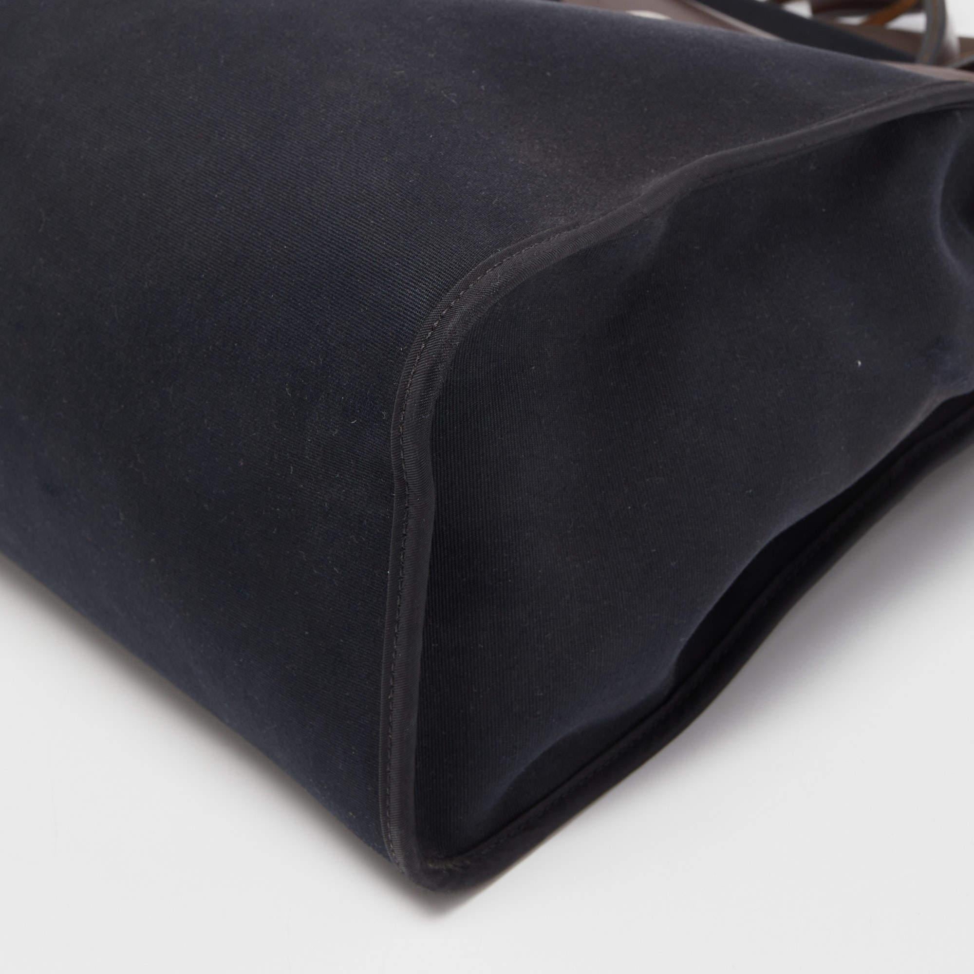 Hermes Ebene/Black Canvas and Leather Herbag Zip 39 Bag 6