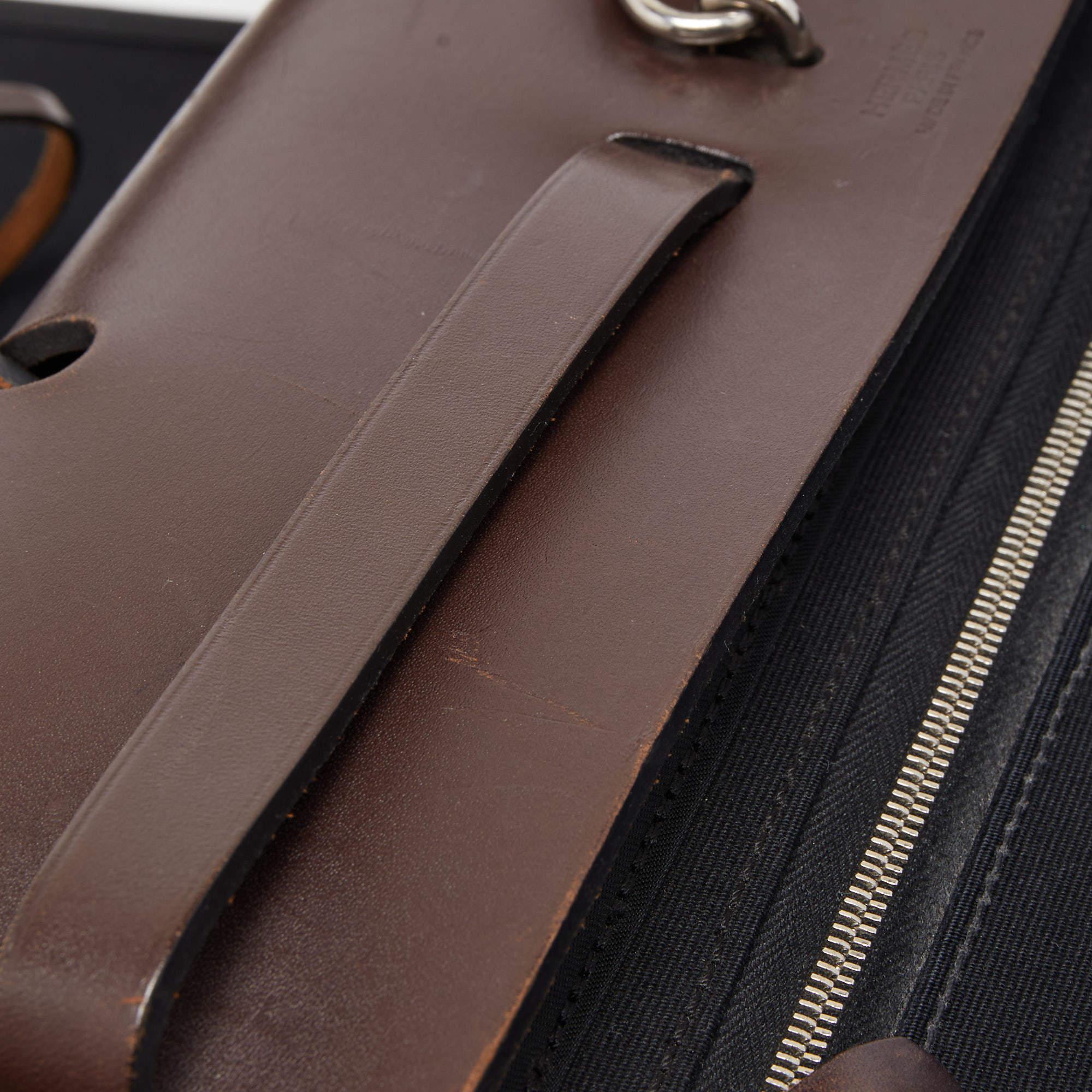 Hermes Ebene/Black Canvas and Leather Herbag Zip 39 Bag 8