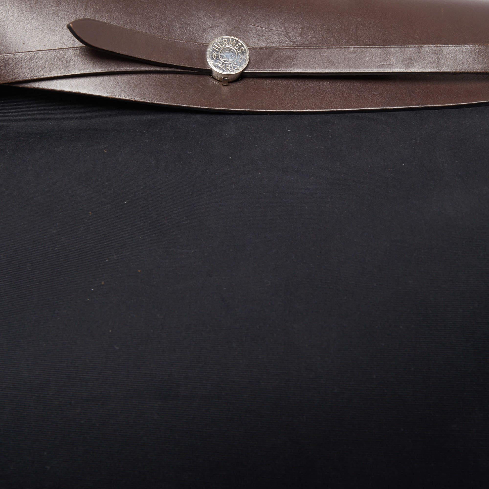 Hermes Ebene/Black Canvas and Leather Herbag Zip 39 Bag 3