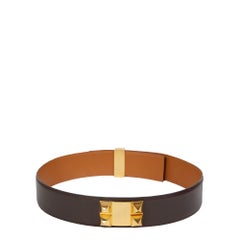Hermès EBENE BOX CALF LEATHER COLLIER DE CHIEN BELT