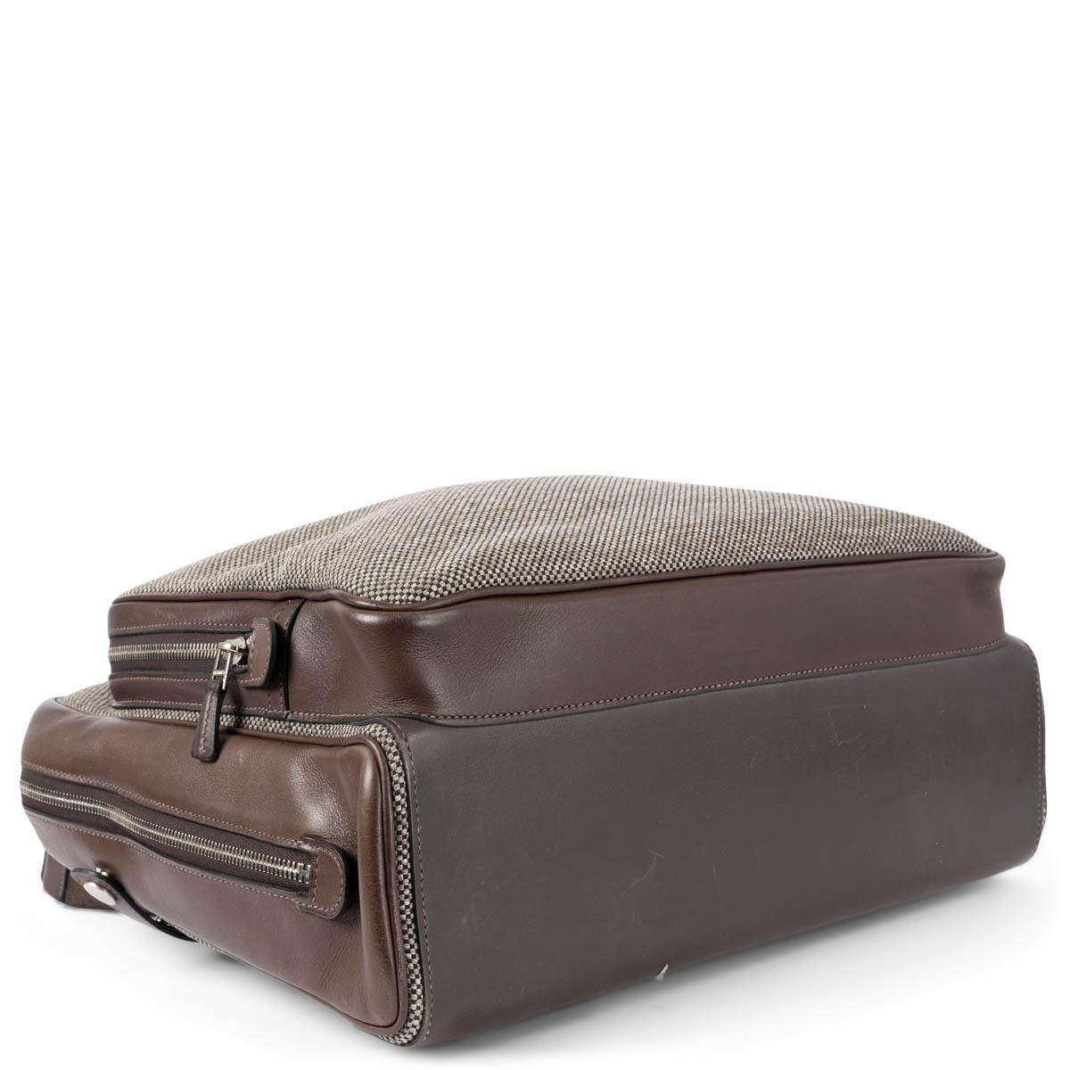  HERMES Ebène brun Barenia H Tech CALECHE-EXPRESS MESSENGER Travel Bag Pour femmes 
