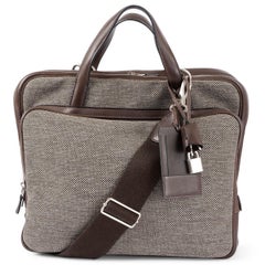 HERMES Ebene brown Barenia H Tech CALECHE-EXPRESS MESSENGER Travel Bag