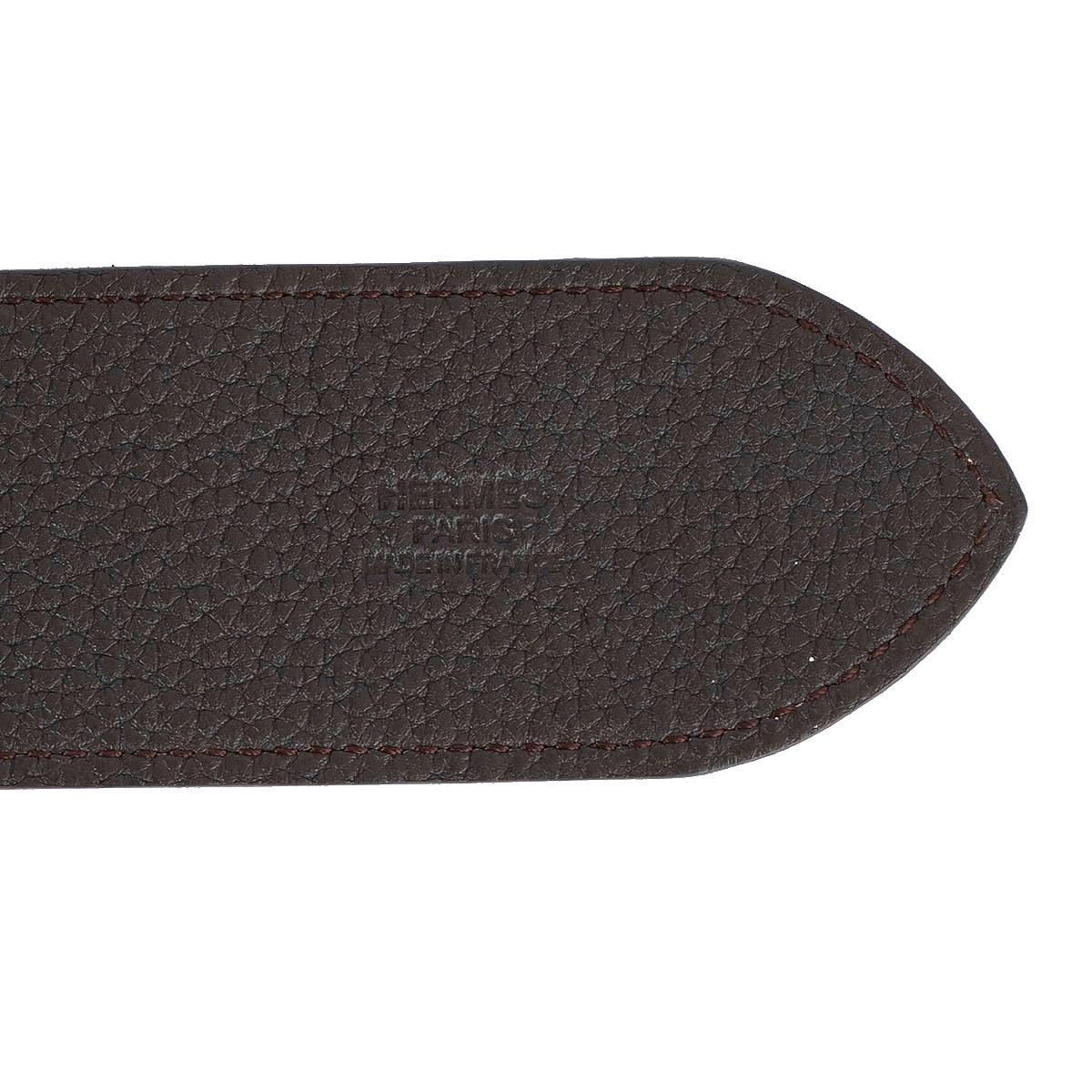 HERMES Ebene brown Clemence leather ETRIVIER 42mm Waist Belt 70 For Sale 2