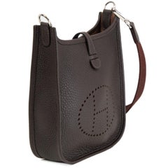 Sac à bandoulière Hermès Eveline TMP 16 marron ébène en cuir clémence