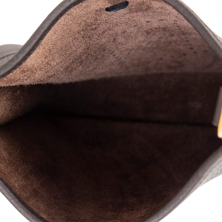HM 26S EVELYNE BAG 23MM IN DARK BROWN GRAINED CALFSKIN