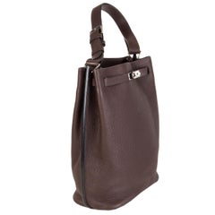 HERMES Ebene brown Clemence leather SO KELLY 26 Shoulder Bag