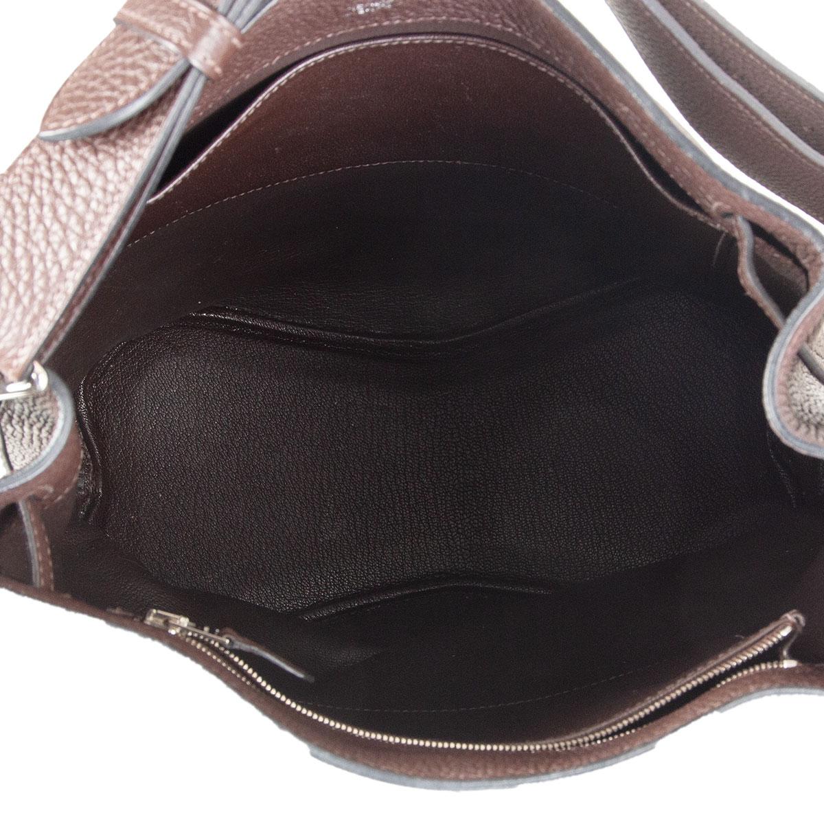 HERMES Ebene brown Clemence leather SO KELLY 26 Shoulder Bag In Excellent Condition In Zürich, CH