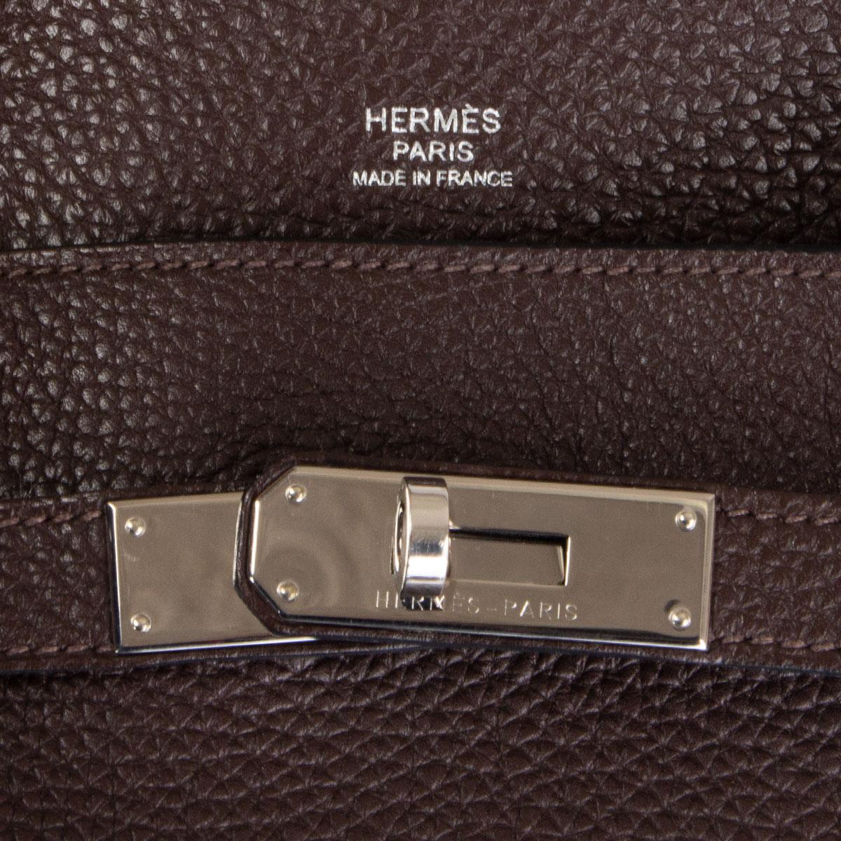 HERMES Ebene brown Clemence leather SO KELLY 26 Shoulder Bag 1