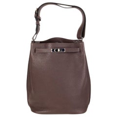 HERMES Ebene brown Clemence leather SO KELLY 26 Shoulder Bag