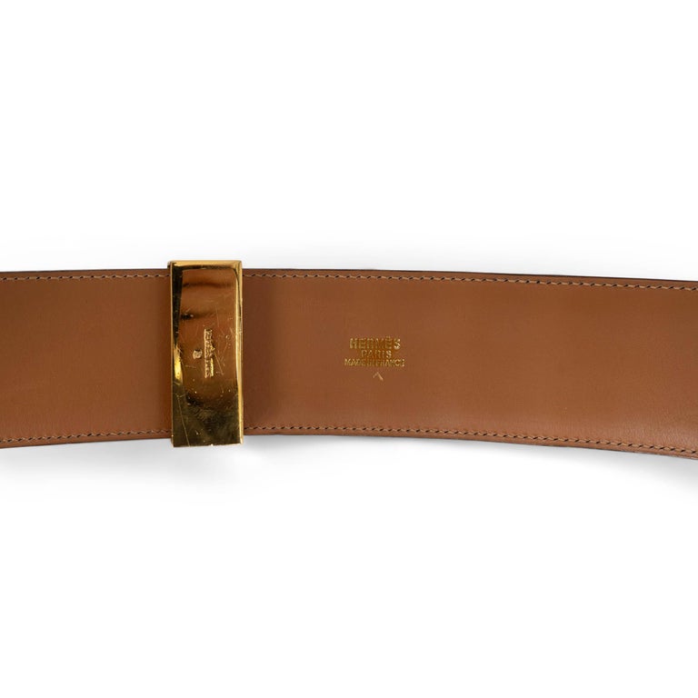 HERMES Ebene brown CROC COLLIER DE CHIEN 50 Belt 77 For Sale  display picture 2