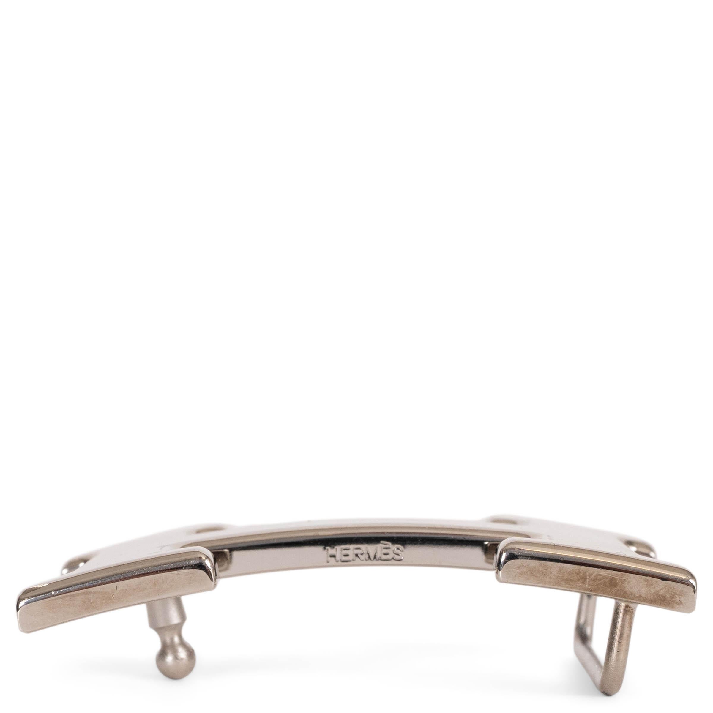 HERMES Ebene brown MATTE CROCODILE 32MM H Buckle Belt 85 For Sale 2