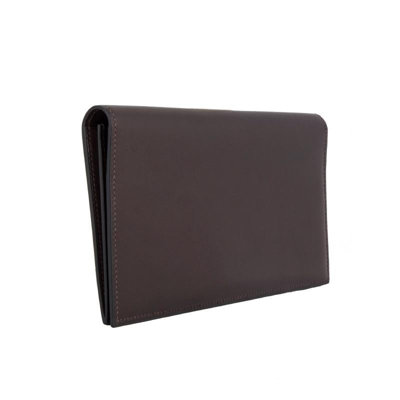 Hermès 'Citizen Long' wallet in Ebene brown Veau Swift leather. Brand new. Comes with box.

Width 9.5cm (3.7in)
Height 17.5cm (6.8in)
