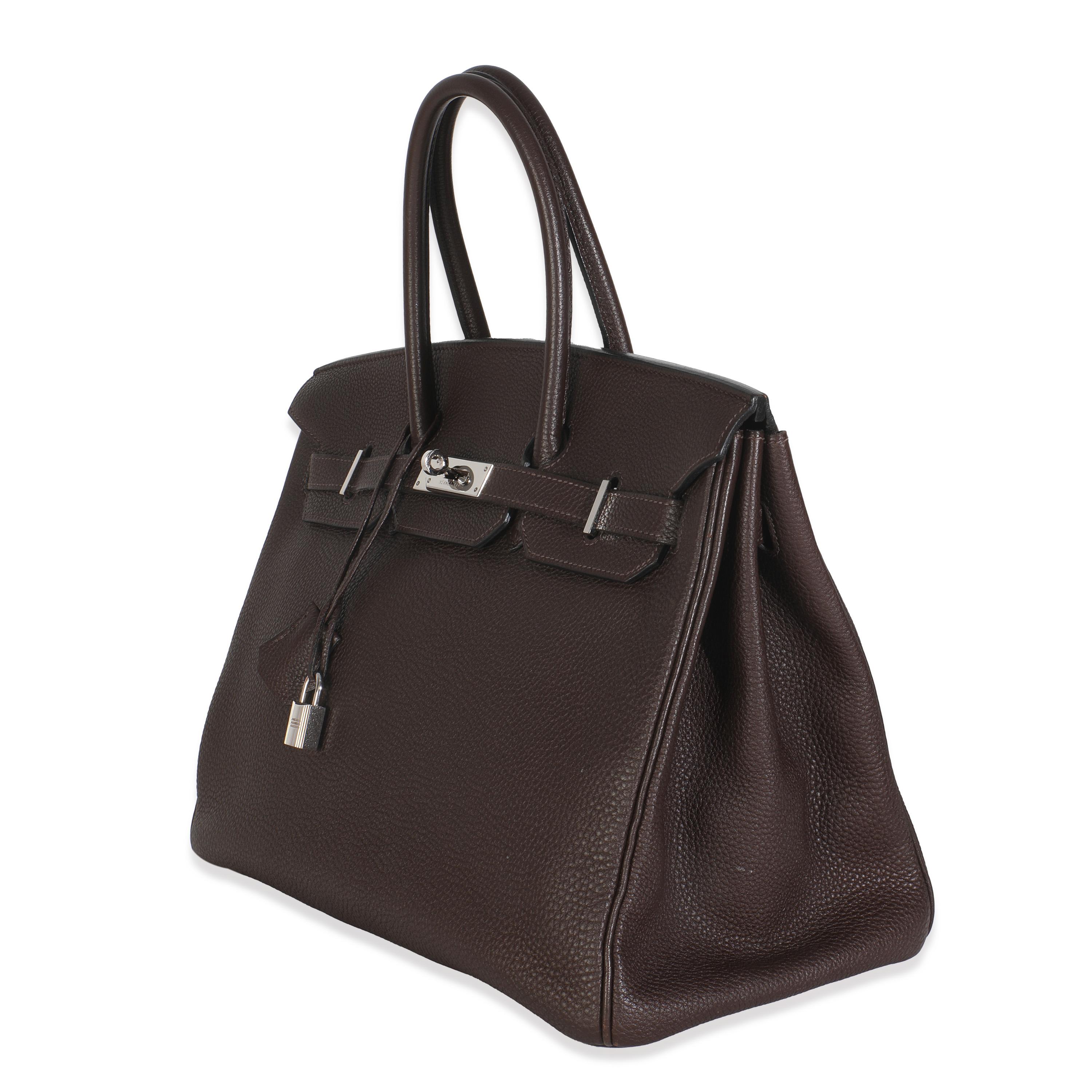 Hermès Ebene Clemence Birkin 35 PHW in vendita 1