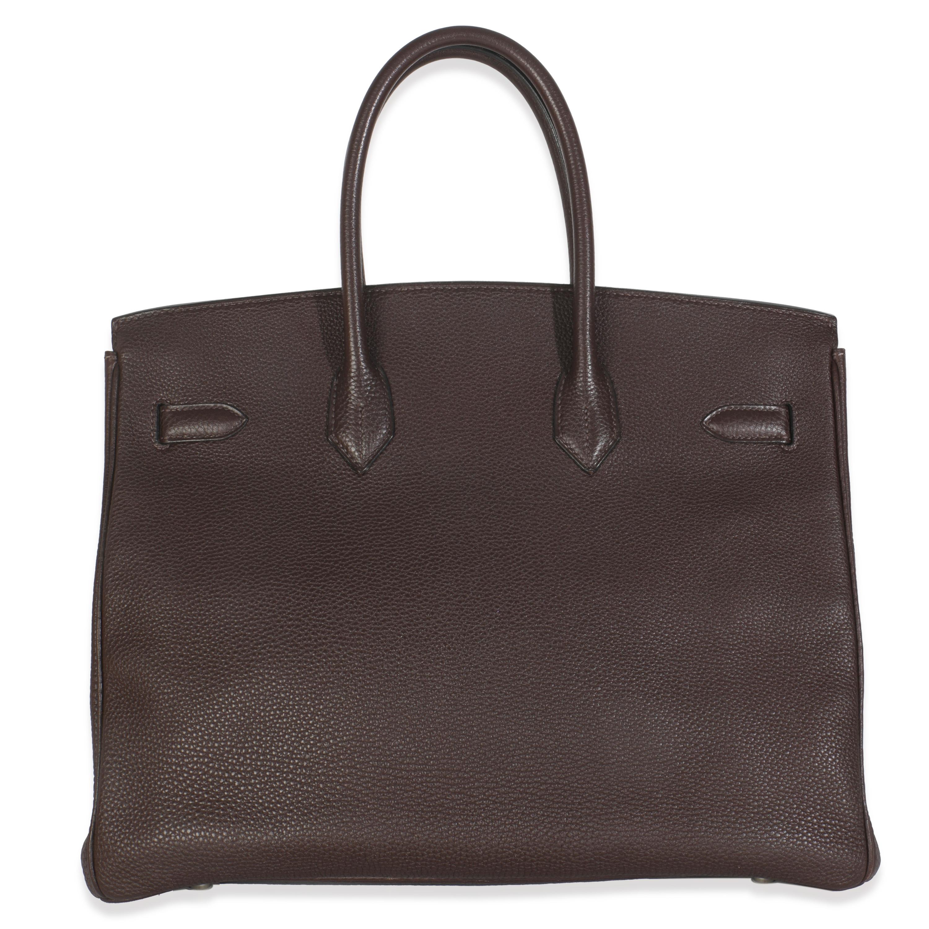 Hermès Ebene Clemence Birkin 35 PHW in vendita 2