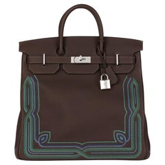 Hermès - Sac Birkin Western 40 cm en cuir Togo brodé ébène HAC