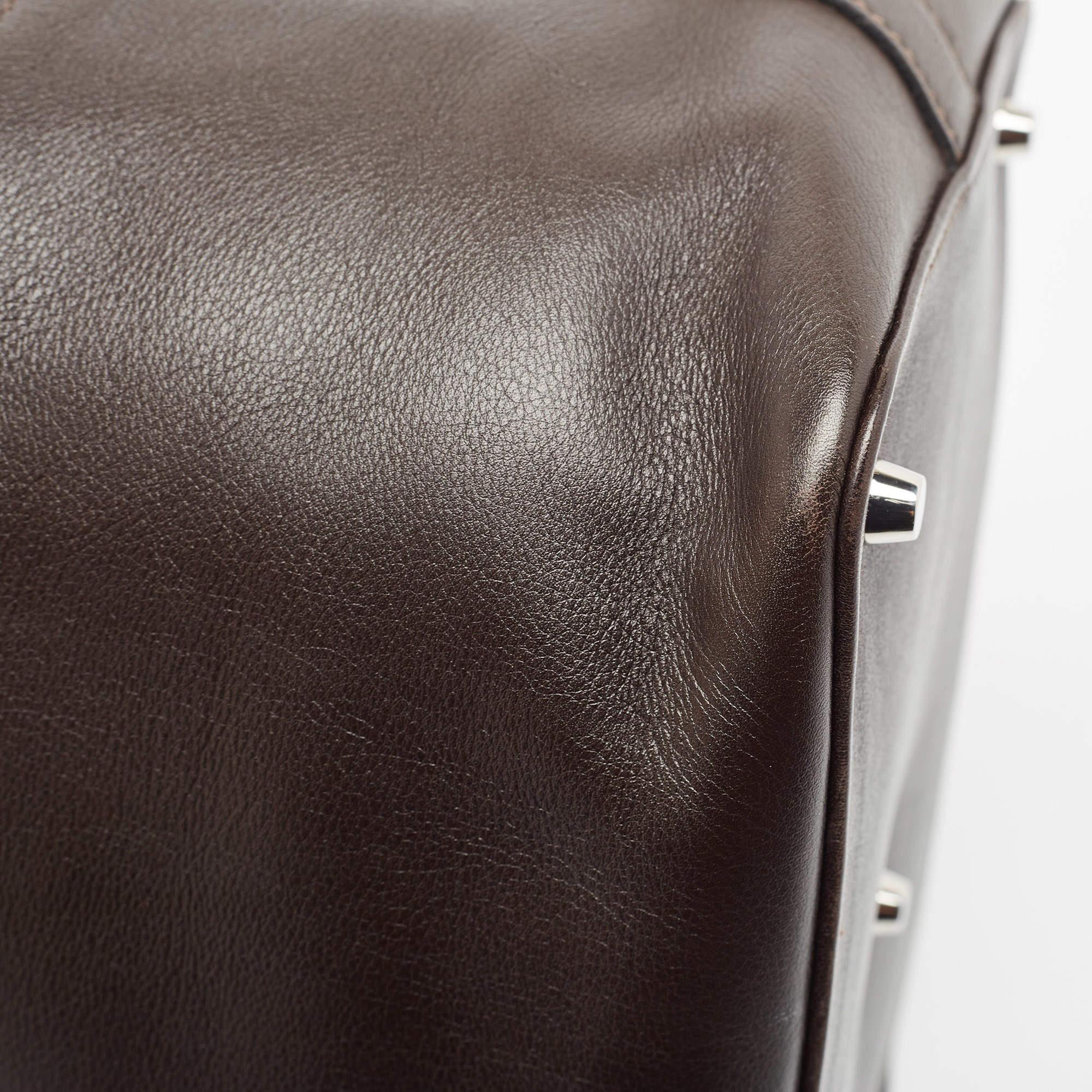 Hermes Ebene Evercolor Leather Palladium Finish Toolbox 26 Bag 4