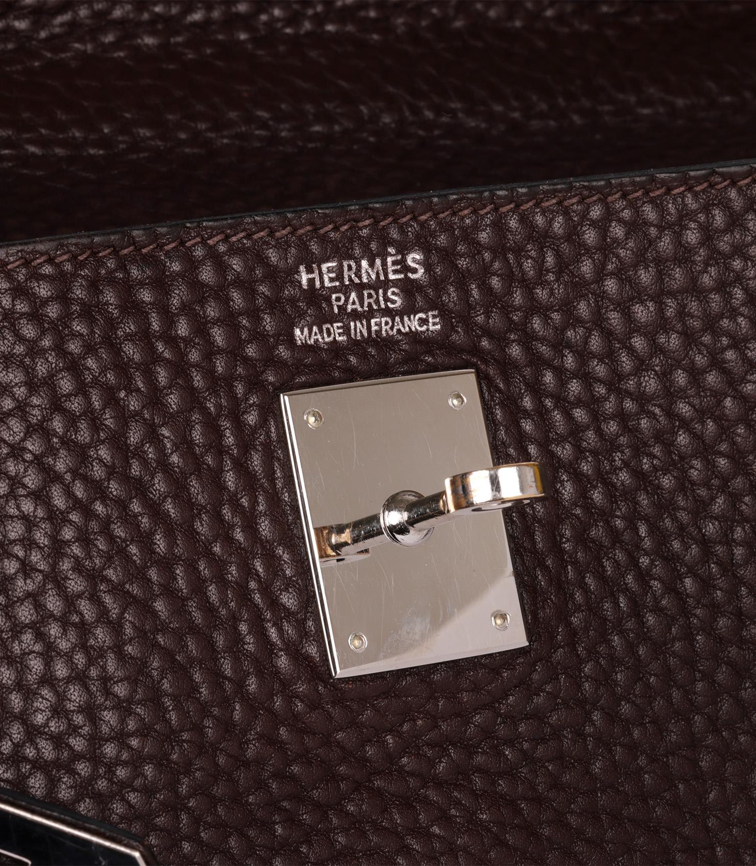 Hermès Ebene Fjord Leather Kelly 35cm Retourne 1