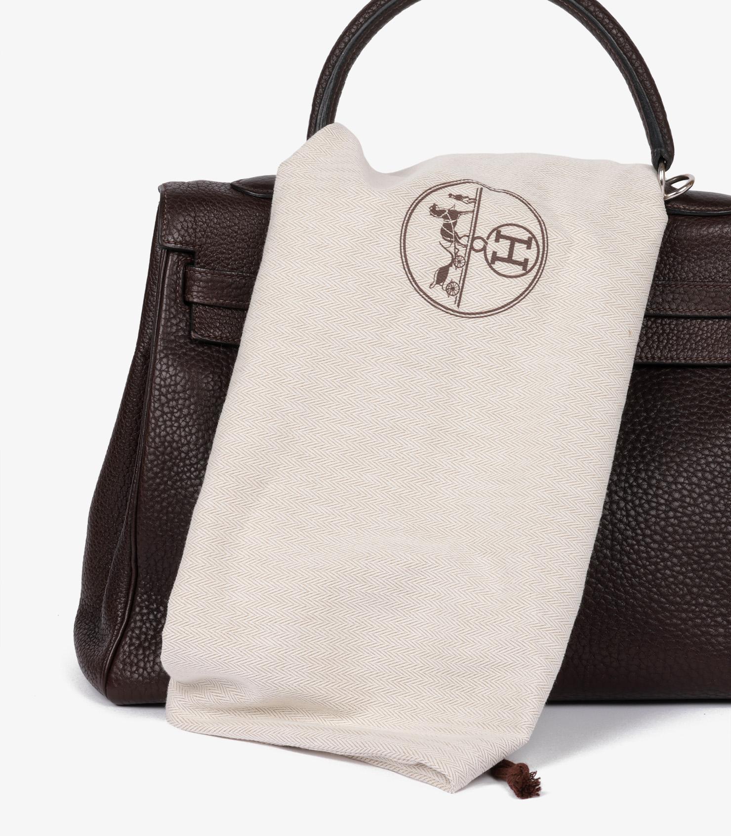 Hermès Ebene Fjord Leather Kelly 35cm Retourne 3