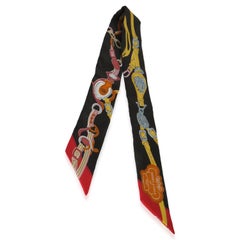 Hermès Ebene Multicolor Brides De Gala Shadow Silk Twilly