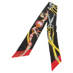 Hermès Ebene Multicolor Brides De Gala Shadow Silk Twilly