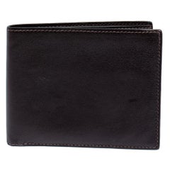 Hermes Ebene Swift Leather Citizen Twill Compact Wallet