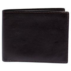 Hermes Ebene Swift Leather Citizen Twill Compact Wallet