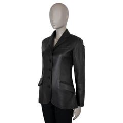 HERMES Ebenholz braun Leder 2010 Blazer Jacke 38 S