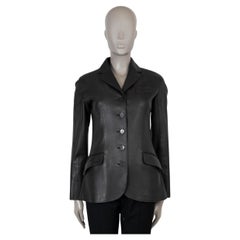 HERMES ebony brown leather 2010 Blazer Jacket 38 S