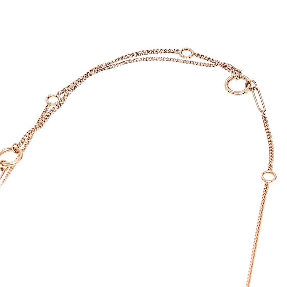 This Hermes piece is a beauty to behold. It has been crafted out of 18k rose gold and styled as a long chain with a lobster clasp closure. This necklace will enhance all your off-shoulder outfits.

Includes: Original Box, Original Case, Original