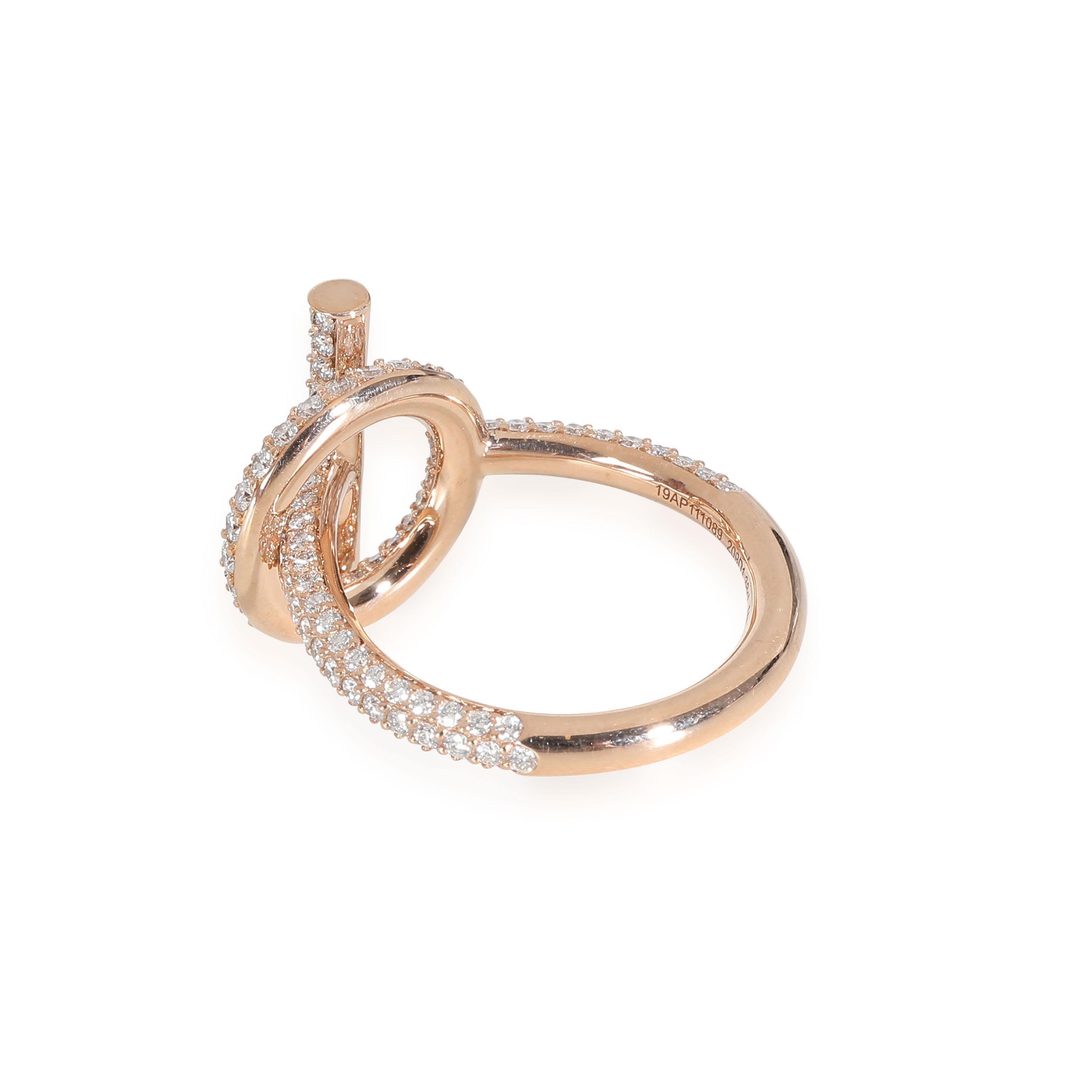 Hermès Echappee Ring in 18k Rose Gold 1.38 CTW In Excellent Condition For Sale In New York, NY