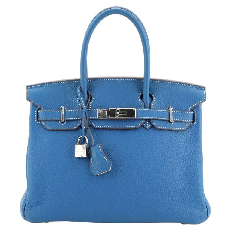 Hermes Eclat Birkin Handbag Clemence with Palladium Hardware 30