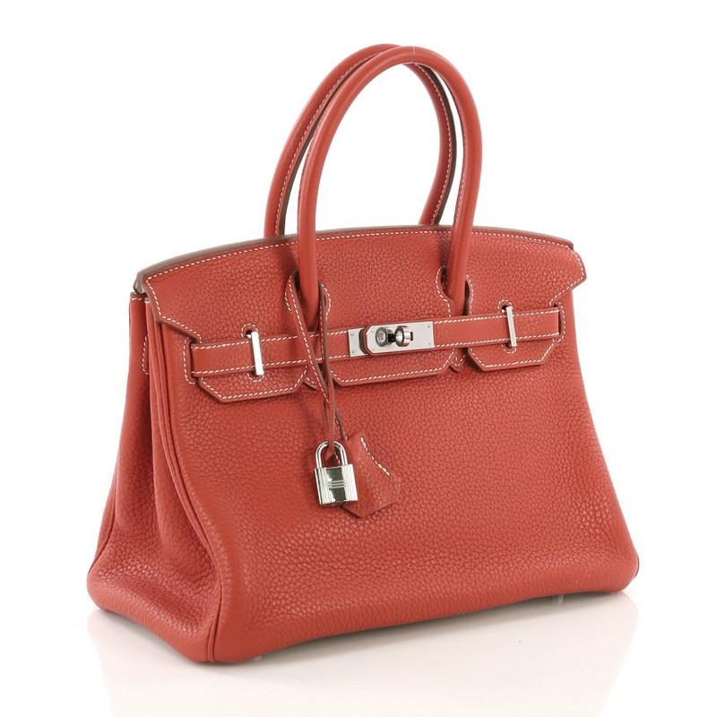 Pink Hermes Eclat Birkin Handbag Clemence with Palladium Hardware 35