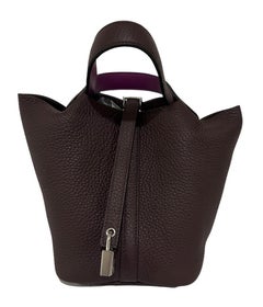 Hermès Eclat Picotin Lock 18 Rouge Sellier Anemone Clemence Palladium Hardware