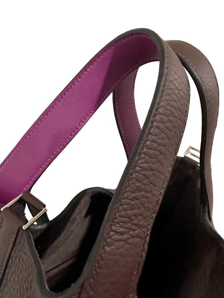 Hermès Eclat Picotin Lock 18 Rouge Sellier Anémone Clemence Palladium Hardware Neuf - En vente à West Chester, PA