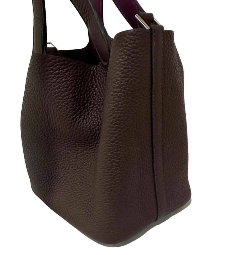 Hermès Eclat Picotin Lock 18 Rouge Sellier Anémone Clemence Palladium Hardware en vente 1