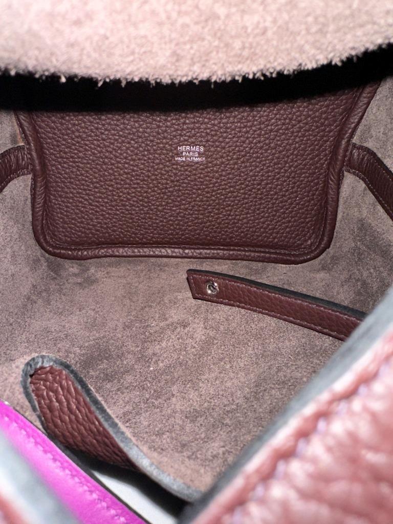 Hermès Eclat Picotin Lock 18 Rouge Sellier Anémone Clemence Palladium Hardware en vente 2