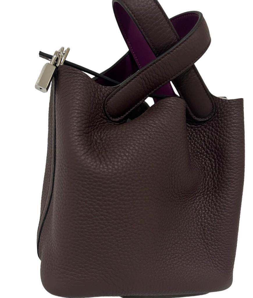 Hermès Eclat Picotin Lock 18 Rouge Sellier Anémone Clemence Palladium Hardware en vente 4