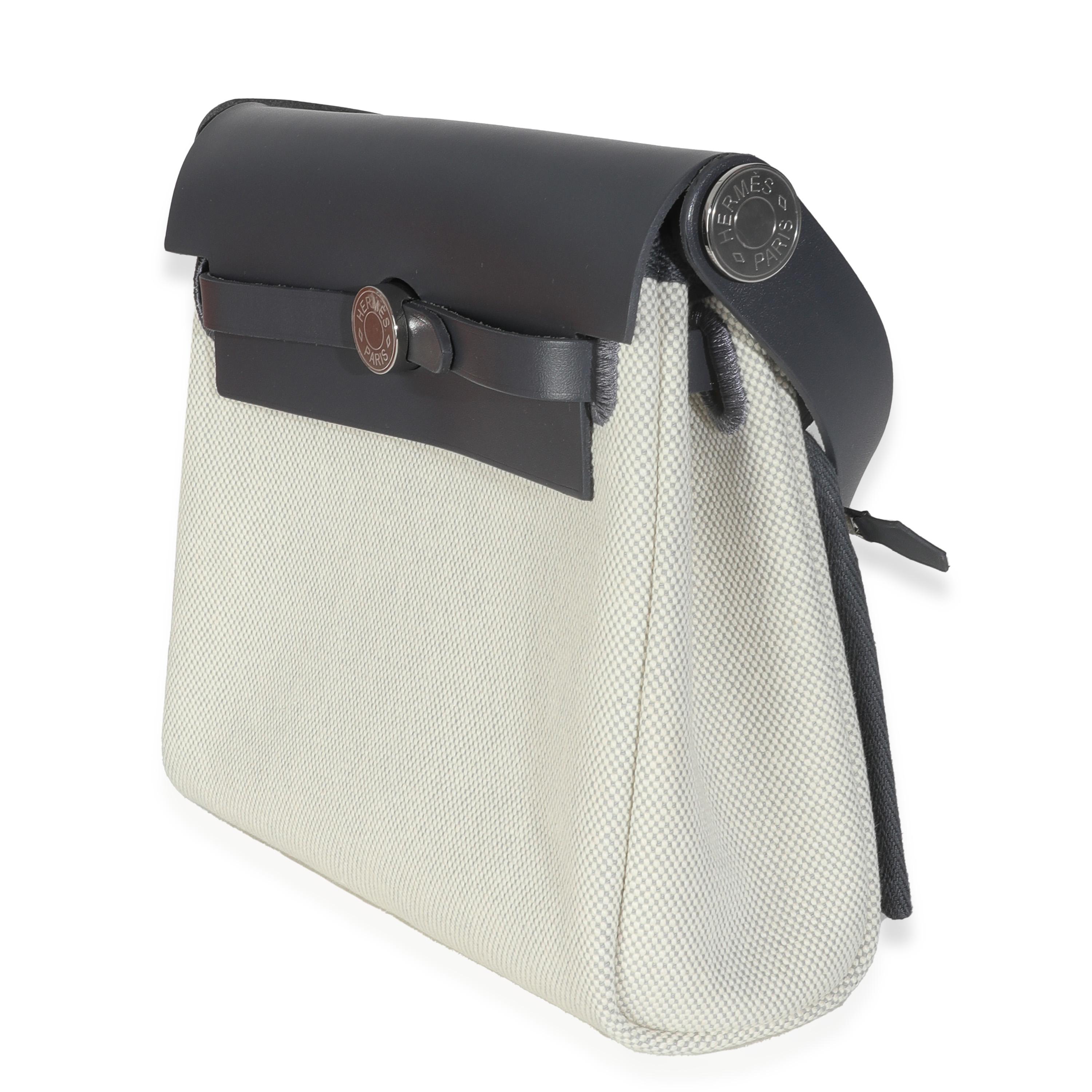 Hermès Ecru Ardoise Military Toile Vache Hunter Herbag Zip Retourne 20 PHW Neuf - En vente à New York, NY