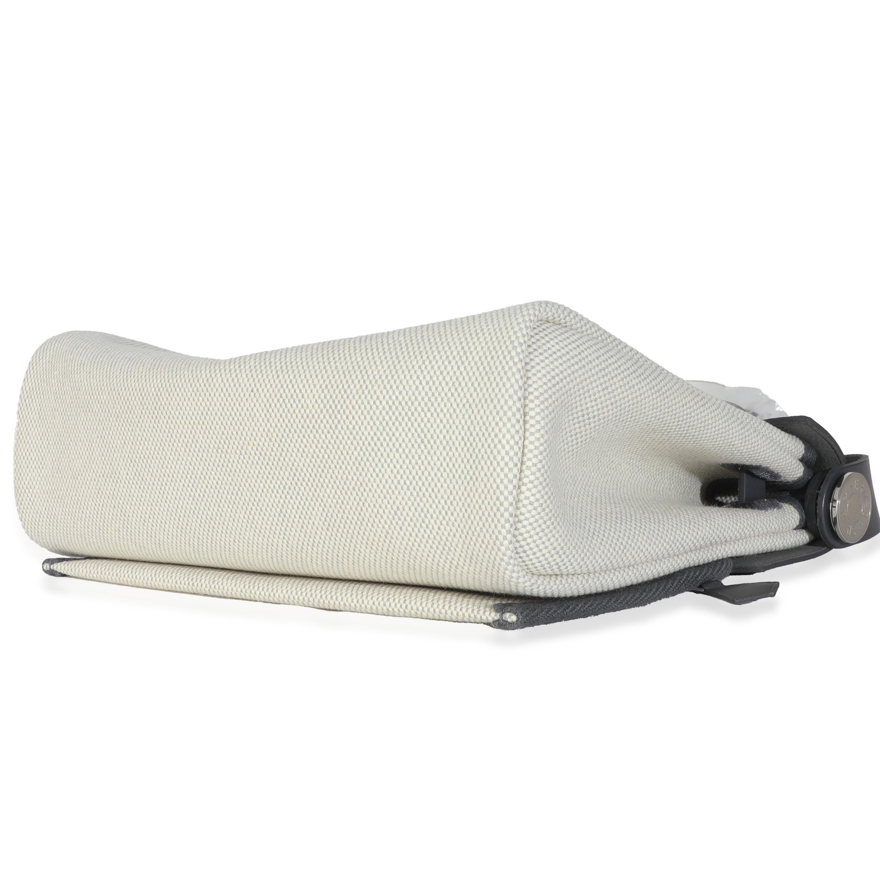 Hermès Ecru Ardoise Military Toile Vache Hunter Herbag Zip Retourne 20 PHW Pour femmes en vente