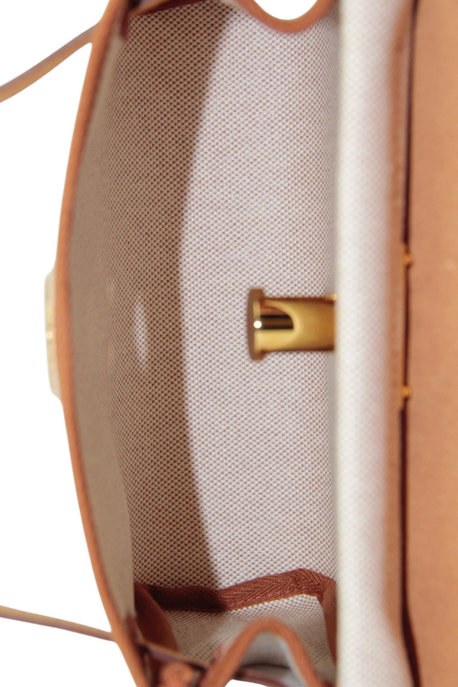 Hermes Ecru Beige Fauve Military Toile Vache Hunter Herbag Zip Retourne 20 Bag in vendita 3